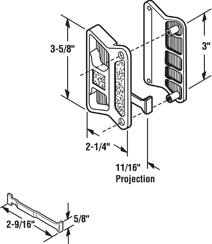 Prime-Line A 212 White Sliding Screen Door Handle, fits Superior - Image 2