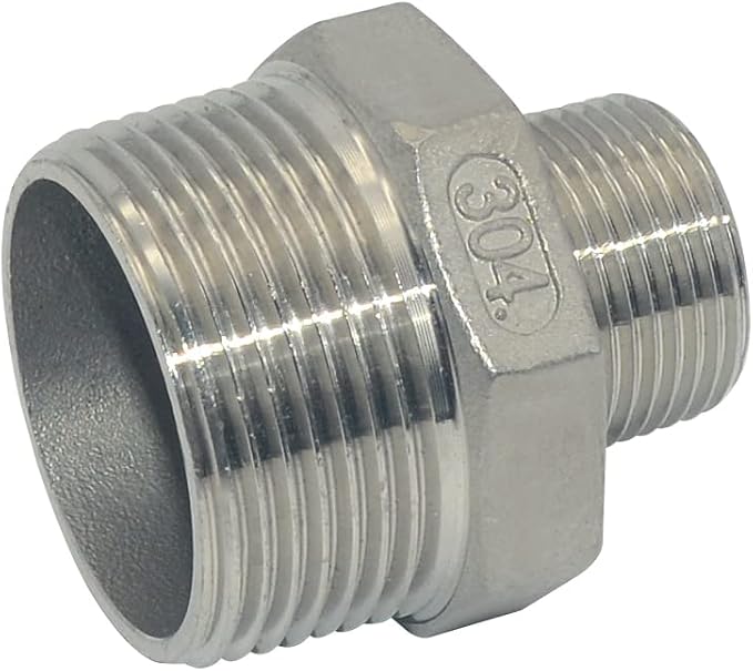 1-1/4" x 3/4" Male Threaded Reducing Nipple Fitting/Adapter, Stainless Steel - Image 4