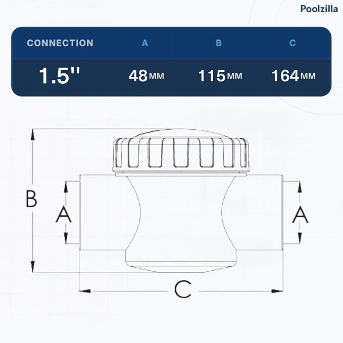1.5’’ Check Valve, Slip 1-Way Water Valve - Image 2