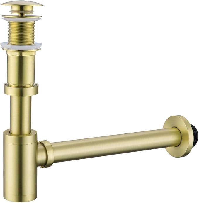 Bottle P-Trap 1 1/4 with Pop Up Drain Stopper Without Overflow by SEABEFORE