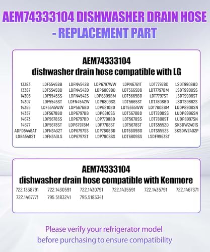 AEM74333104 AEM74333101 AP7034217 PS16621806 Dishwasher Drain Hose - Image 3