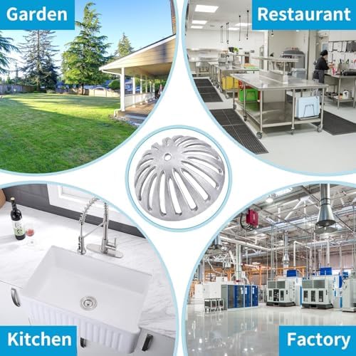 5 PCS Floor Sink Strainer, Heavy Duty Commercial Drain Cover - Image 4