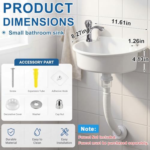 Novabright Wall Mount Small Bathroom Sink - Image 2