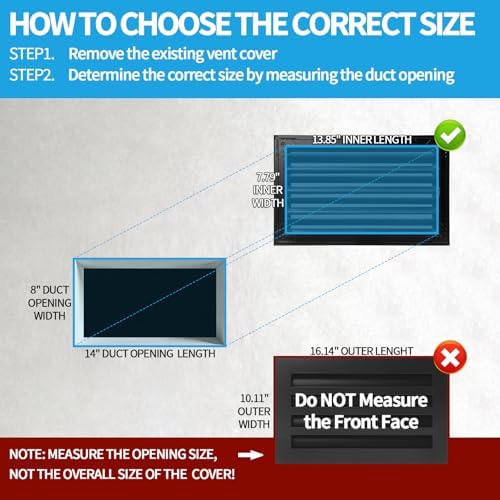 14x8 Modern AC Vent Cover, Decorative Air Vent Register Grille - Image 3