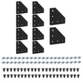 10pcs 4040 L Corner Bracket Joint Plate Connector Black | T Slot Hardware V by SeekLiny