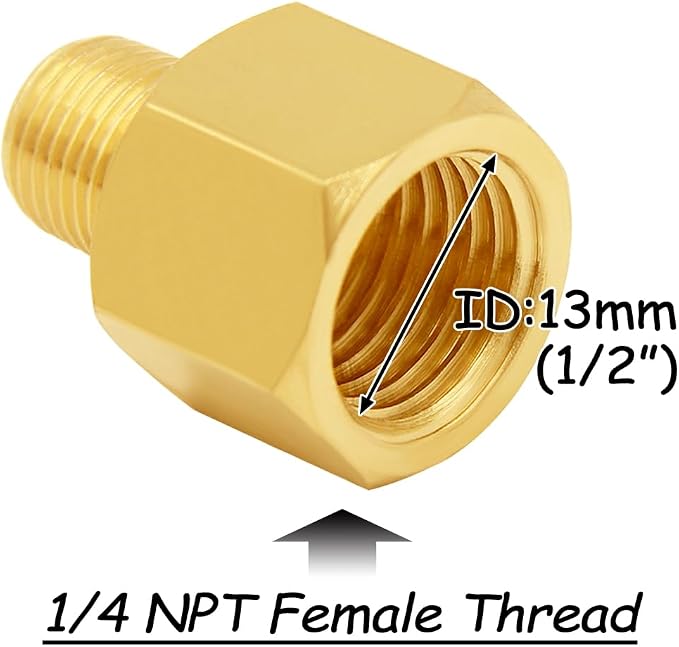 Uenede Brass 1/4" NPT Female to 1/8" NPT Male Reducer Adapter - Image 2