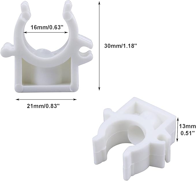 PEX Clips Pipe Clamp 1/2 Inch, 20 Pack 16 mm Pipe Hangers Pipe Holder PEX - Image 2