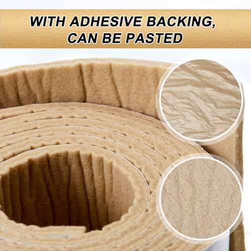 Jecery Adhesive Felt Roll, 1/4" X 6" X 2.5 Yard, Light Brown - Image 3