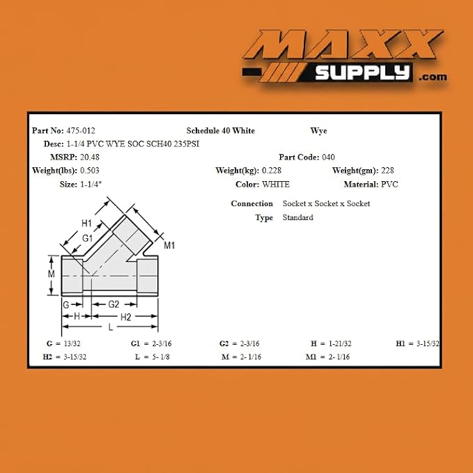 PVC Pipe Fitting Wye – Schedule 40 – High-Flow Capacity - Image 3
