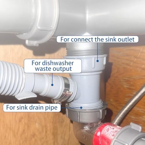 2Pcs Dishwasher Drain Hose Adapter Wye, 3 Way Y-Shaped Kitchen Sink Drain Pipe - Image 6