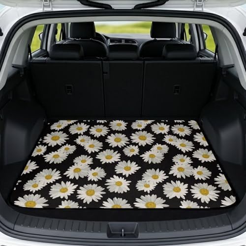 Black Daisy Universal Moving Trunk Mat 29"x39" – Heavy Duty Waterproof Cargo by Mintulipy