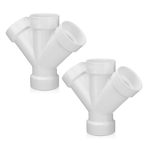 Pushglossy 2 Pcs 1 1/2 Inch Schedule 40 PVC Dwv Double Wye Fitting | Schedule by Pushglossy