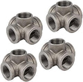 PIPE DECOR 1" 5-way Cross Fitting, Malleable Iron, Fits One Inch Diameter Black by PipeD%C3%A9cor
