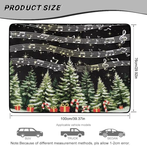 Black Holiday Music Print Work Trunk Mat Heavy Duty Foldable Cargo Liner - Image 7