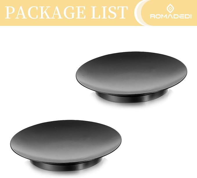 Romadedi Black Iron Pillar Candle Holder Plates, Decorative Stand Pack of 2 | - Image 6