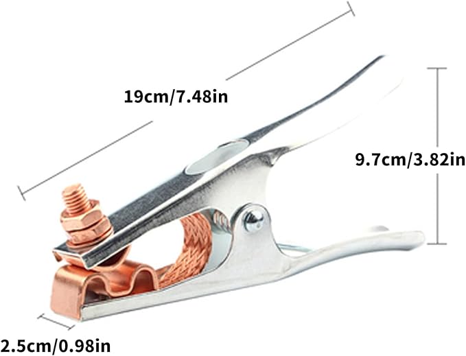 500A Electroplated Electric Welding Ground Clamp Copper Plated Jaw Braided - Image 3
