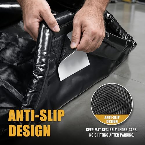 Garage Floor Mat 7'9"x16', 610GSM PVC Containment Mat Raised Edge - Image 6