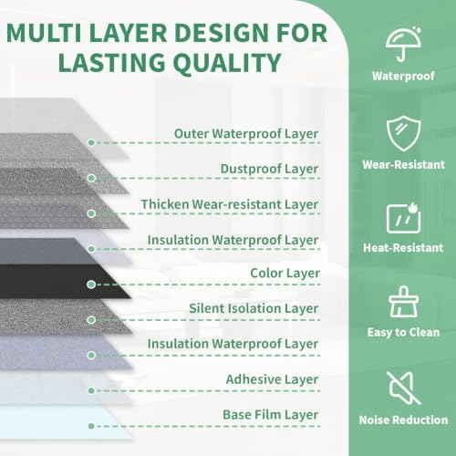 40 Pack Cover 40 Sq.Ft Peel and Stick Floor Tiles, 12” x 12” Self Adhesive - Image 4