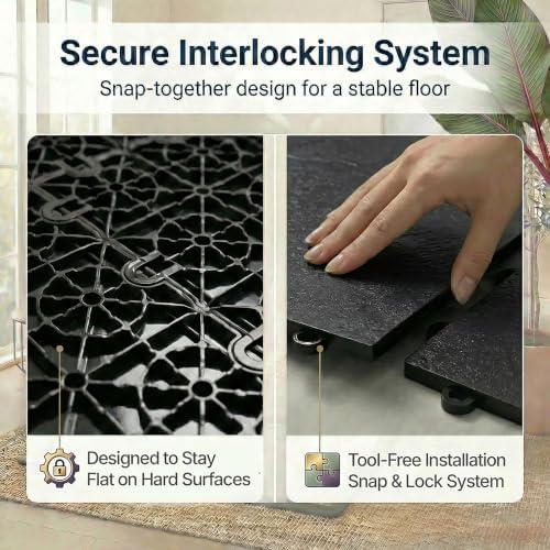 Flooring Inc's 3/8" Thick Interlocking Lightweight Plastic Practice Dance Floor - Image 6