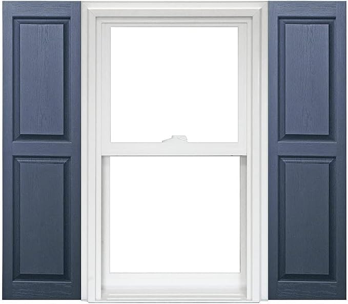 Homeside Raised Panel Vinyl Shutter 1 Pair 14-1/2in. x 75in. 049 Royal by Polaris