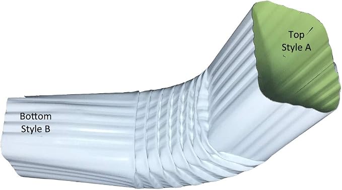 Transition A to B Aluminum Gutter Elbow, 3x4 Inch by Aquabarrel