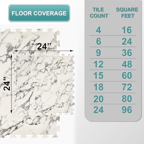 Sorbus Wood Grain Floor Tiles Foam Mat EVA Interlocking Mats Tile 3/8-Inch - Image 2