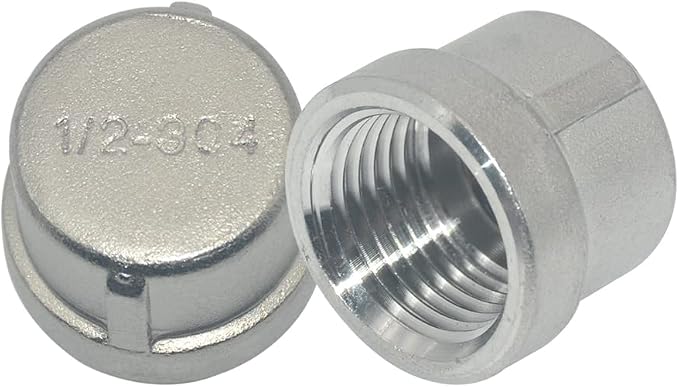 1/2" 0.5" Cap, NPT Female Threaded Cast Pipe Fitting, Stainless Steel 304 - Image 6