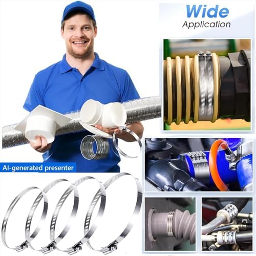 20pcs 304 Stainless Steel Adjustable 44-108mm Range Worm Gear Hose Clamps - Image 2