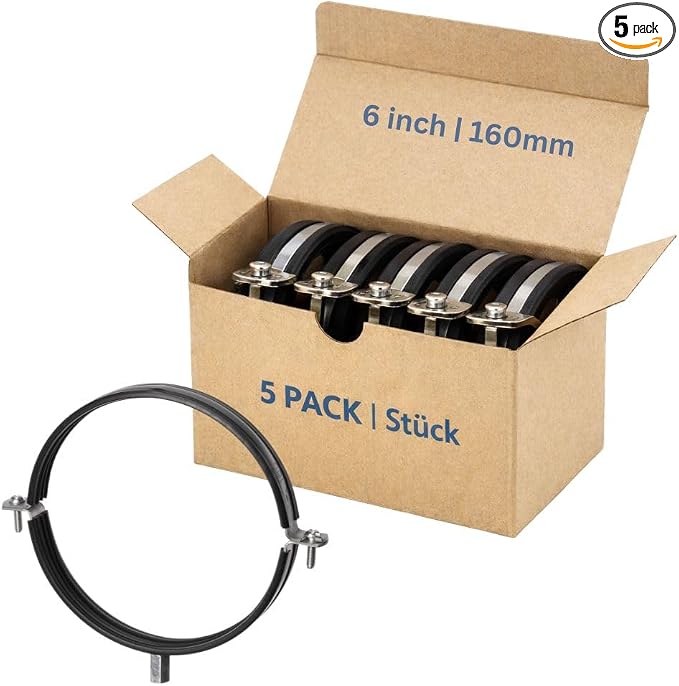 6 Inch Pipe Clamp Pack of 5 by LIRAST