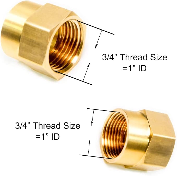 Joywayus 3/4" G Thread Female × 3/4" NPT Thread Female Brass Pipe Fitting - Image 2