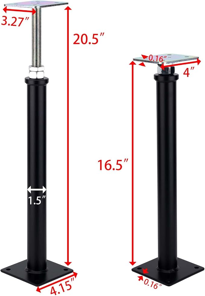 2-Pack Adjustment Floor Jack Post Floor Jack Lift Supports 16.5-20.5 Inch - Image 2