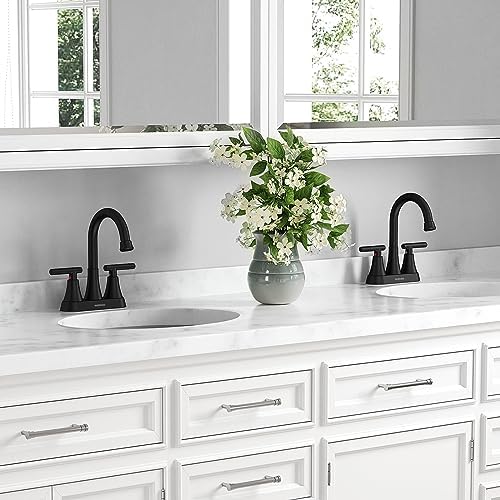 Matte Black Bathroom Faucets, Hurran 4 inch Centerset 2-Handle Lead-Free - Image 6