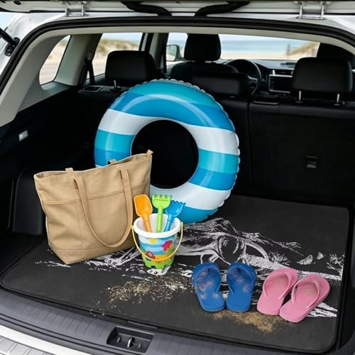 Lion Sketch Universal Car Trunk Mat - Image 2