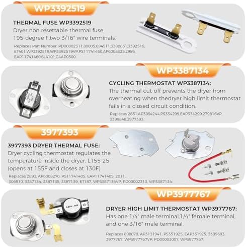 279838 W10724237 Dryer Heating Element Kit - Image 4
