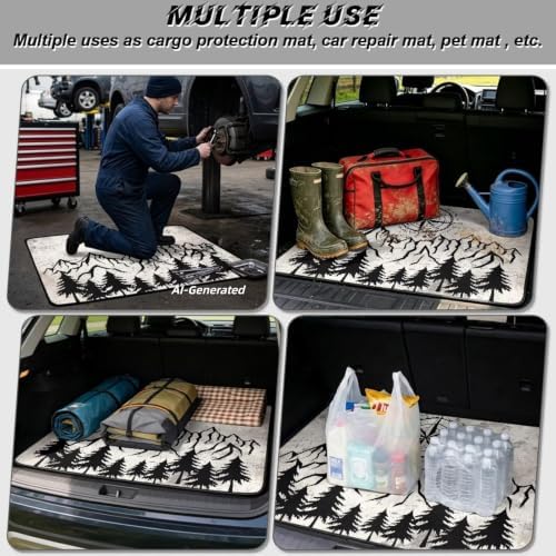 ELEQIN Car Cargo Liner Non Slip Backing Cargo Mat Rear Trunk Liner Mountain - Image 3