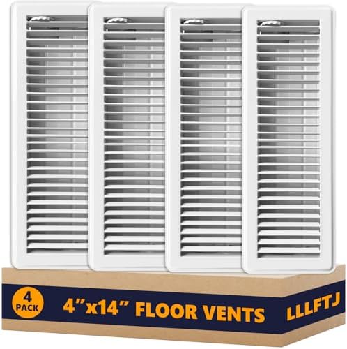 4 Pack Floor Vent Covers, Floor Register 4" x 14", Adjustable Decorative Vent by Unknown