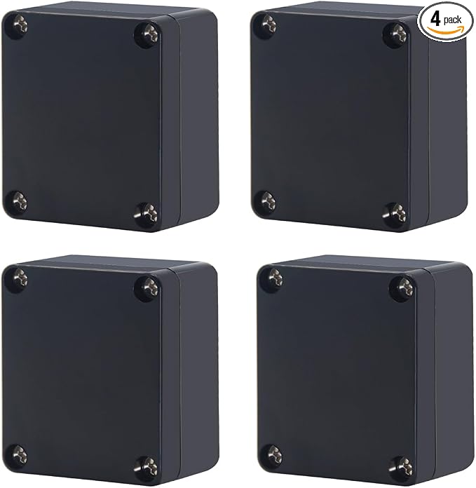 Project Box IP65 Waterproof Junction Box ABS Plastic Black Electrical Boxes DIY by Otdorpatio