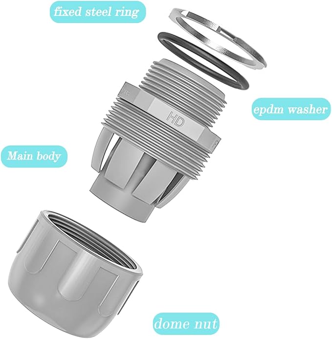 10-Pack 1/2" NPT Liquid Tight Connector Conduit Fitting UL PVC Straight | UV - Image 3