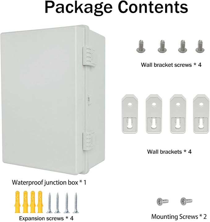 Junction Box, Hinged Grey Cover IP67 Waterproof ABS Project Box - Image 5
