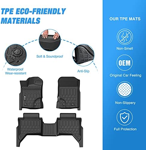 Nilight TPE Floor Mats for Ford Ranger SuperCrew Cab - Image 3