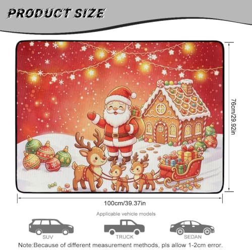 Red Christmas Sleigh Heavy Duty Trunk Mat 29"x39" - Image 7