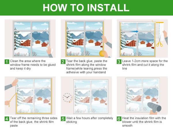 Window Insulation Kit for Winter, Plastic Window Covering 94 Inch Wide × 393 - Image 6