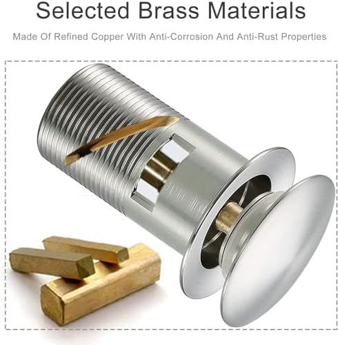 RANDOM Brushed Nickel Pop Up Sink Drain Stopper - Image 4