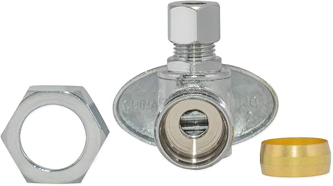 Eastman 1/4 Inch OD x 5/8 Inch OD Quarter Turn Angle Stop Valve, Brass Plumbing - Image 5