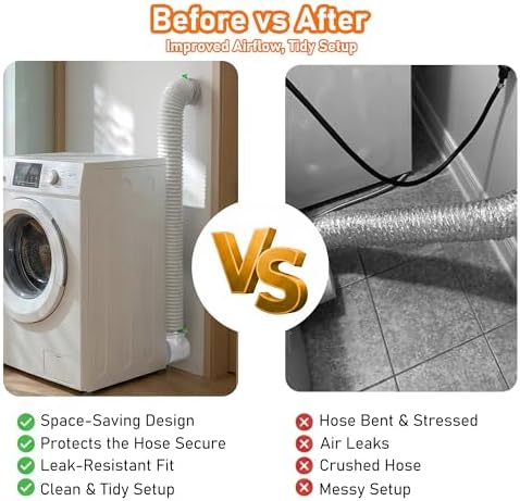 Dryer Vent Hose Connector Kit for Tight Spaces, 90° Elbow-to-Straight - Image 3