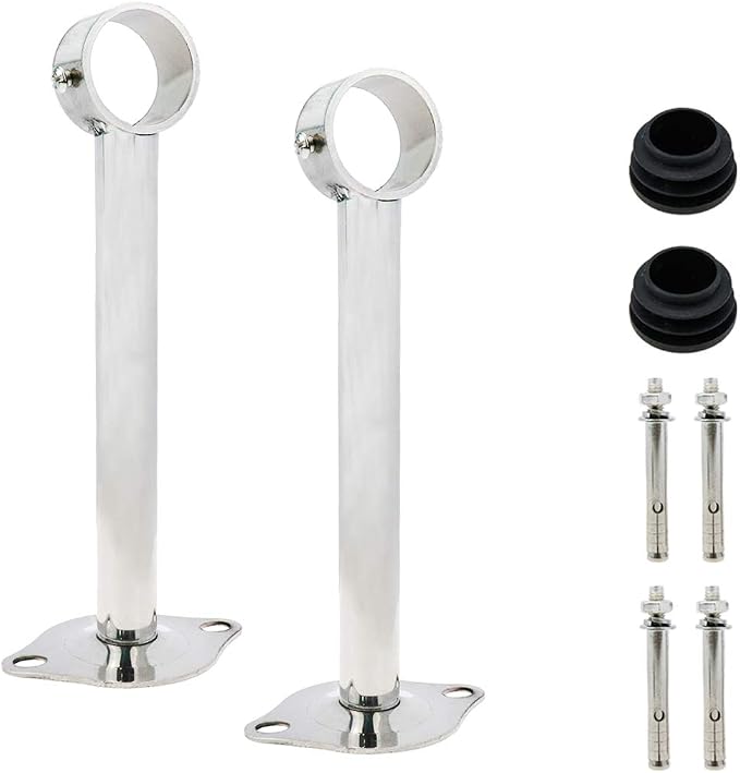 Ceiling-Mount Bracket Wardrobe Pipe Bracket Rod Lever Support Holder Fit 32 to by Home