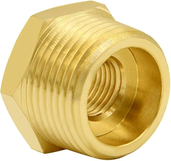 Joywayus 2Pcs Brass Reducing Hex Bushing 3/4" NPT Male to 1/8" NPT Female | - Image 3