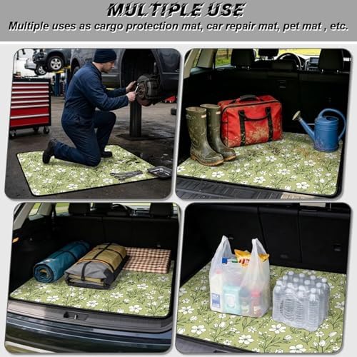 Green Floral Beach Gear Trunk Mat 29"x39" - Image 3