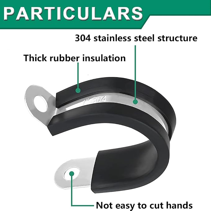 OURU 110PCS Cable Clamps Assortment Kit, Rubber Coated, 1/4"-1-3/4" 10 Sizes | - Image 3