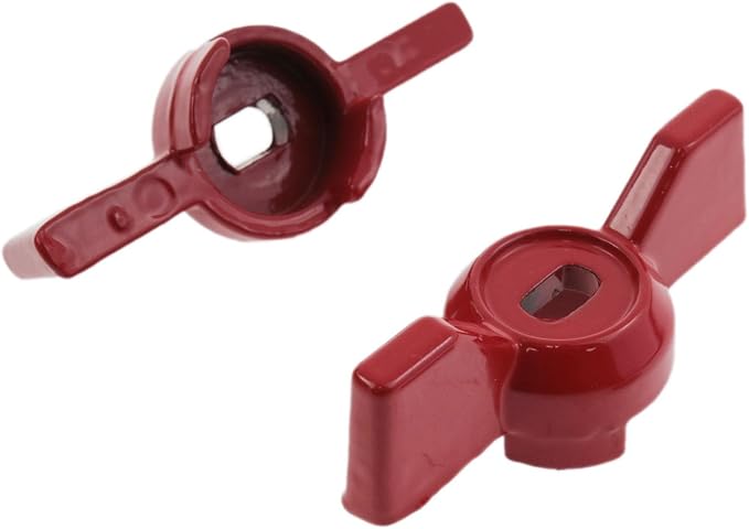 yukata 2 Pack DN25 Ball Valve Handle 6 x 10 mm Red Aluminum - Image 4